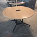 Light Tone 52" Round Media Meeting Table w/ Power Grommet